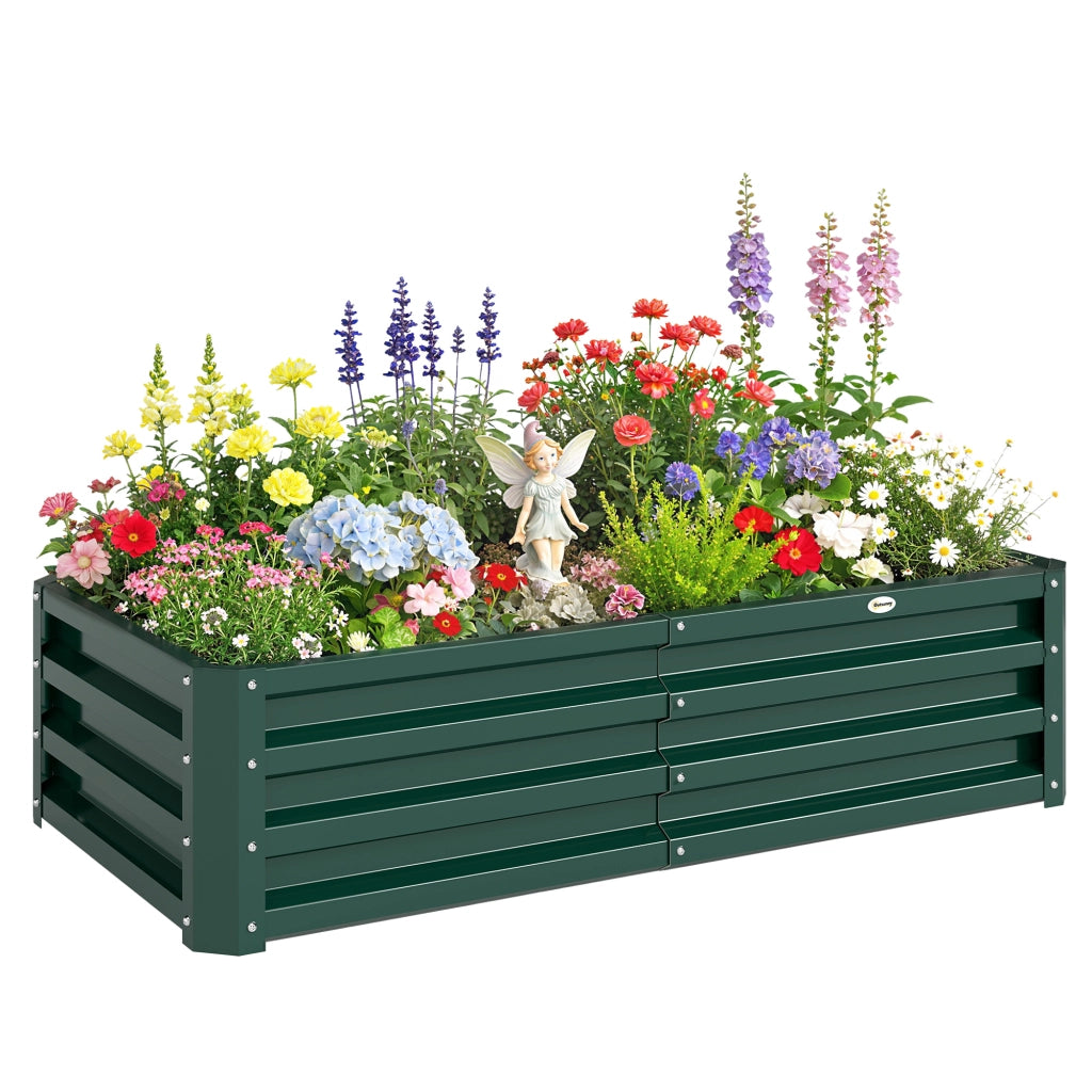 Carr¨¦ Potager Giardino Rettangolare ¨C Zephmum ¨C Verde Scuro Acciaio 120x60x30