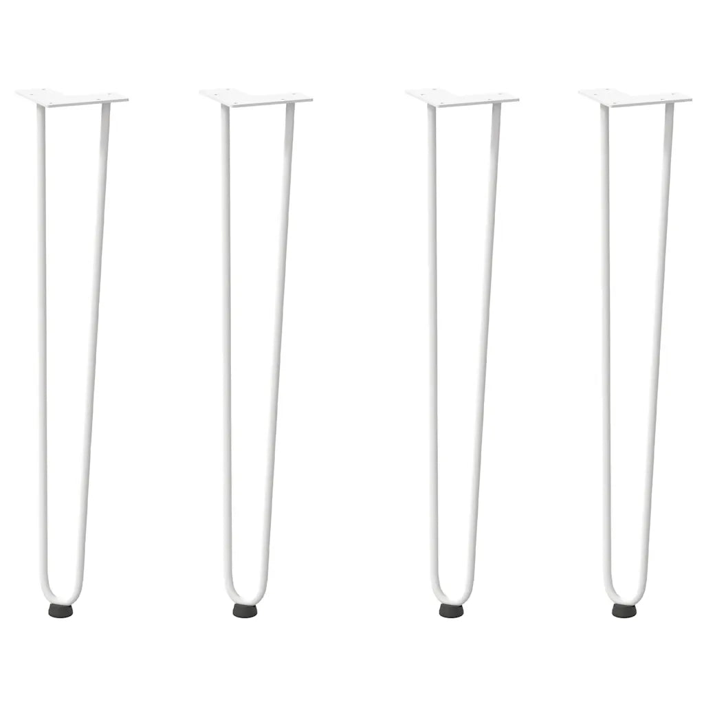 Gambe a forcina per tavoli consolle 4 pz Bianco 72 cm Acciaio massiccio