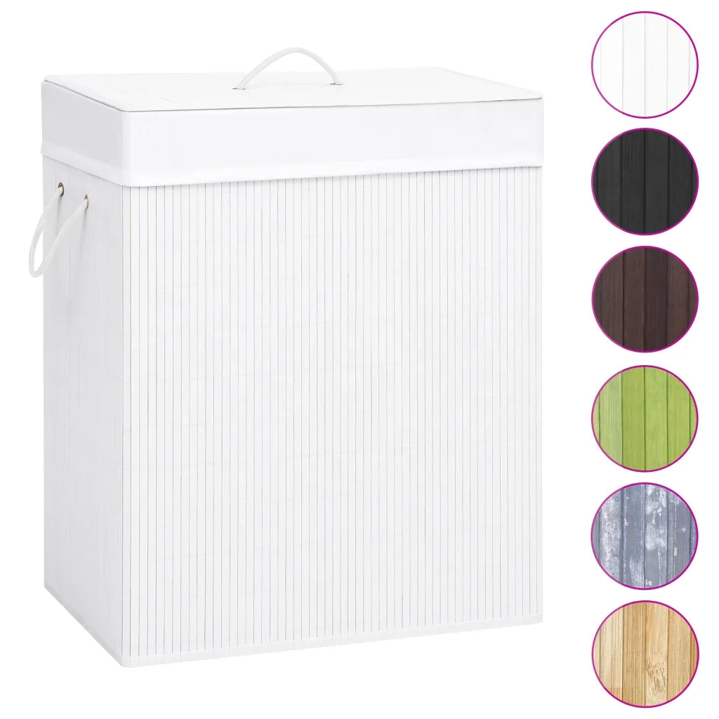 Cesto Portabiancheria in BambÃ¹ Bianco 100 L cod mxl 52684