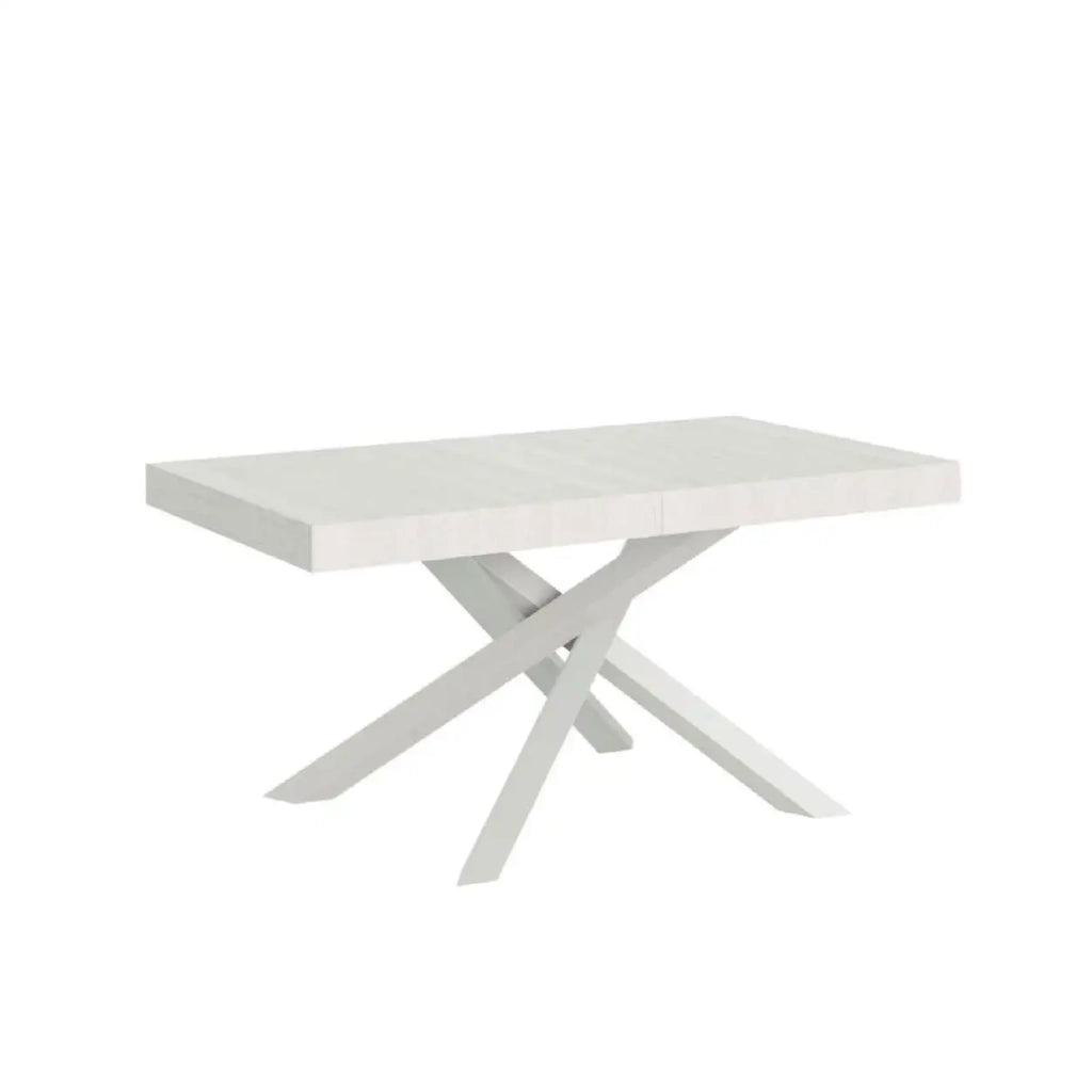 Tavolo allungabile 160/264x90 cm Volantis Premium colore bianco frassino gambe bianche