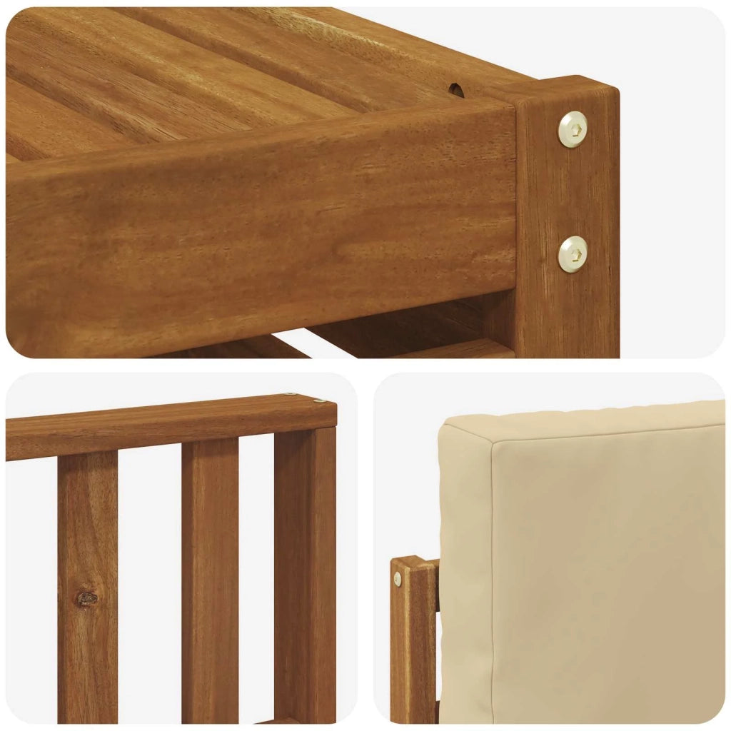 Set di divani da esterno 7 pz Naturale e Beige Poliestere 3375123