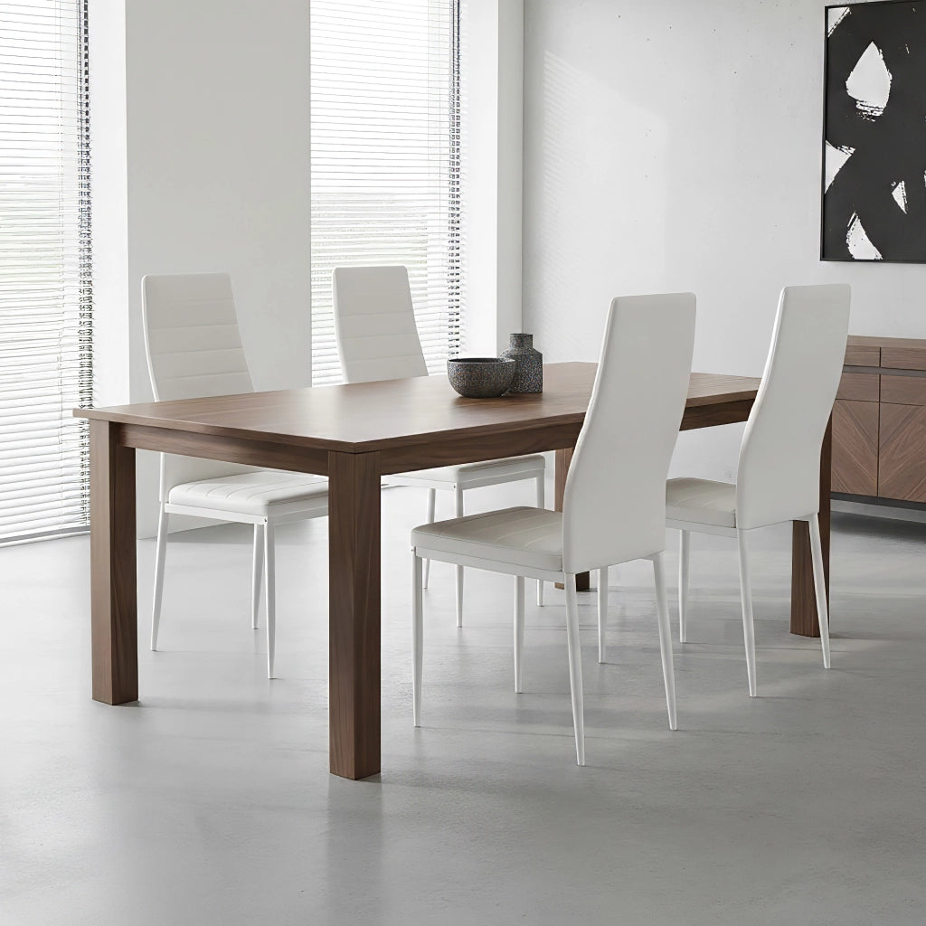 Set Sedie da Pranzo 4 o 6 Pezzi, Sedie Moderne Imbottite per Cucina Soggiorno Sala da Pranzo, Facile Montaggio con Gambe Robuste, Rivestimento in Pelle Sintetica  Bianco - 4 Pezzi