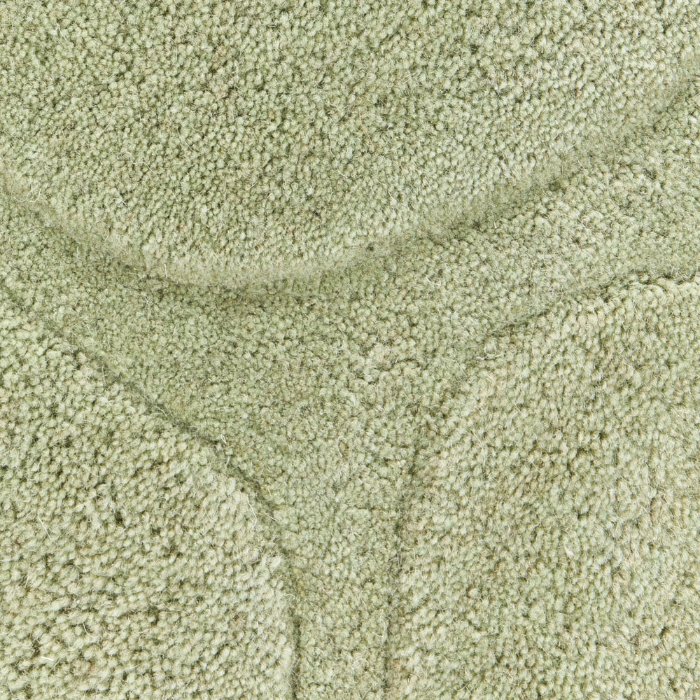 Tappeto in lana a forma di fiore verde chiaro 140 x 140 cm camera da letto cameretta