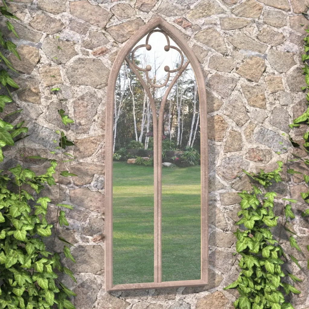Specchio da Giardino-Specchio Decorativo-Specchio Esterno Sabbia 100x45 cm in Ferro per Uso Esterno 403799