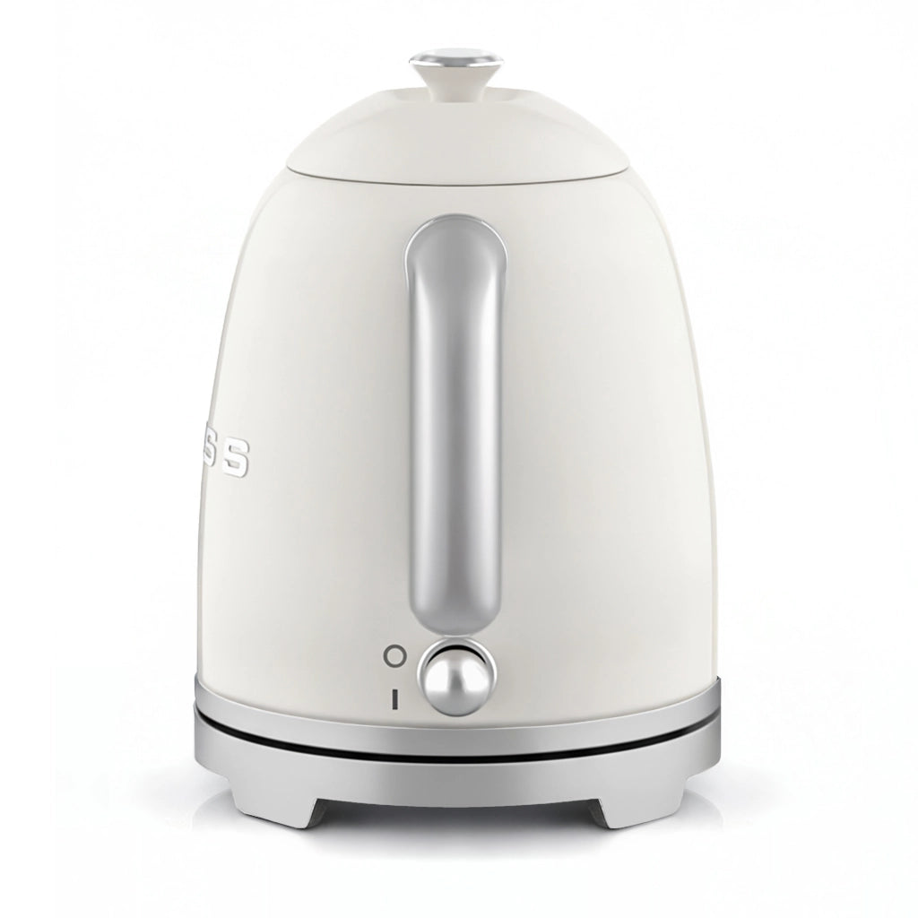 Bollitore elettrico vintage KTS8, 1 L, acciaio inox, 1200 W,Base girevole a 360°, Beige