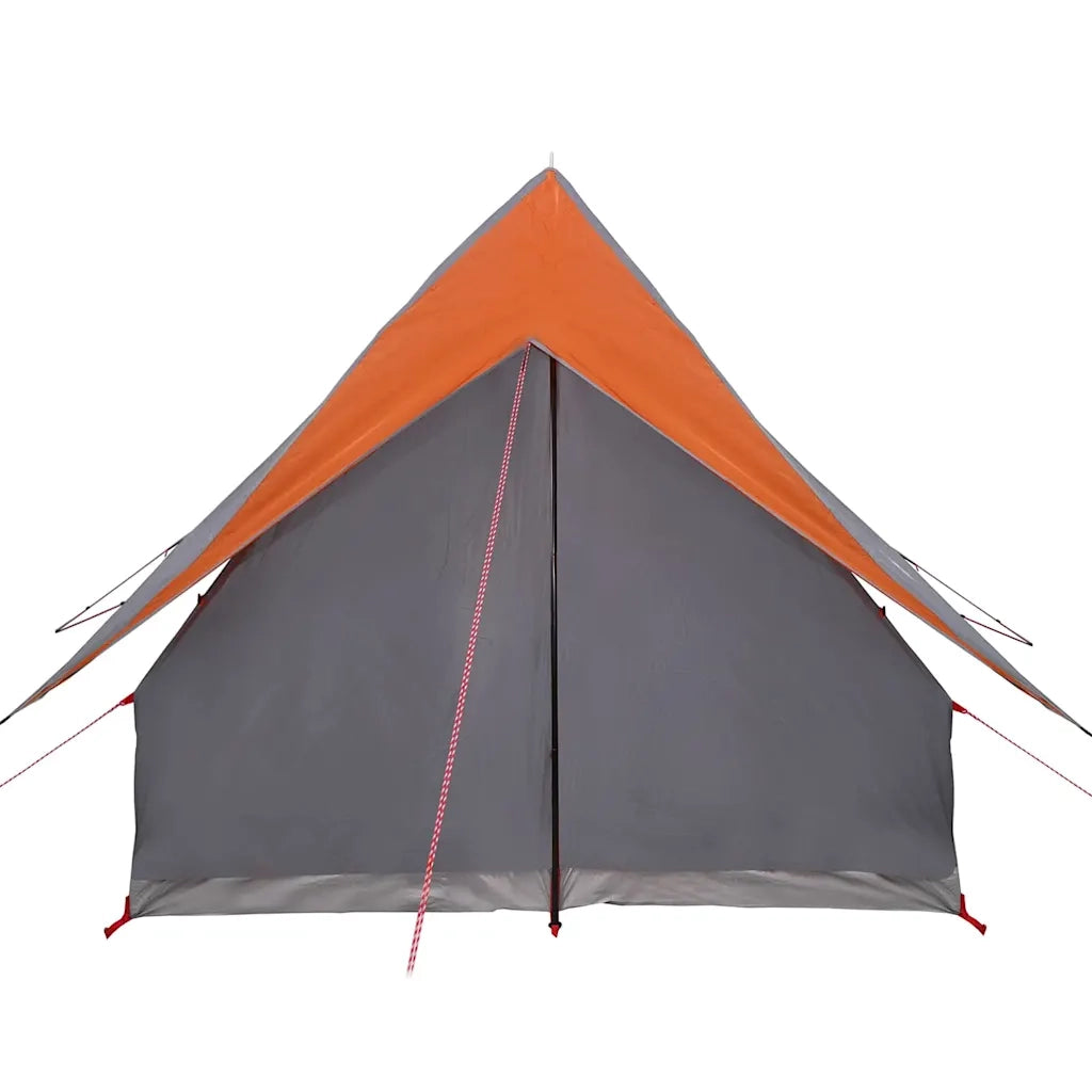 Tenda Familiare con tetto-Tenda da campeggio Grigio e arancione 220 x 220 x 184 cm