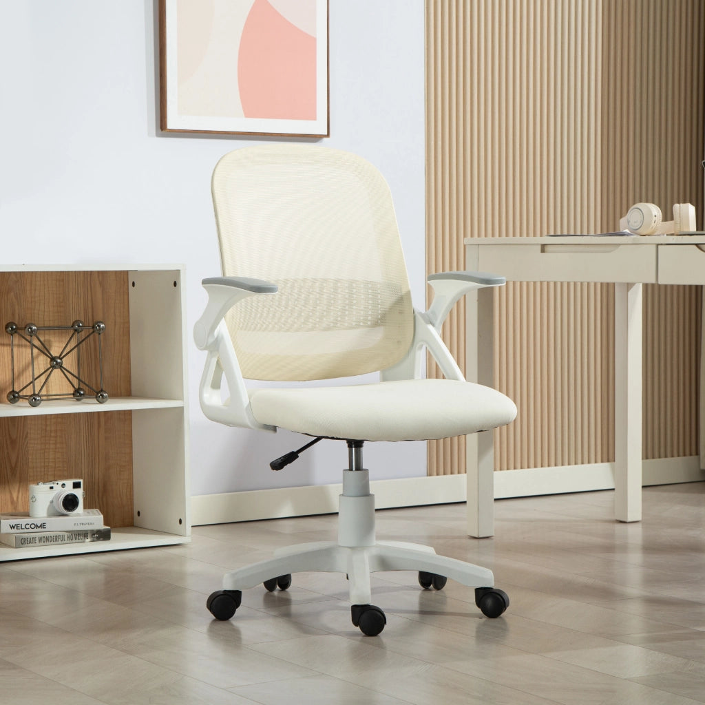 Sedia da ufficio ergonomica ¨C Zephmum ¨C Mesh bianco con schienale regolabile e braccioli
