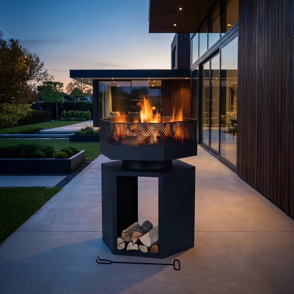 Braciere BBQ 2 in 1 da Esterno con Griglia Inclusa in Acciaio