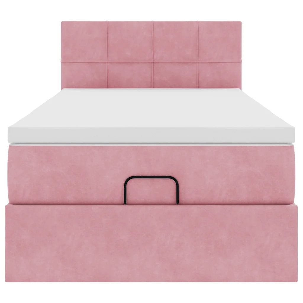 vidaXL Pouf Letto con Materasso e LED Rosa 80x200cm in Velluto