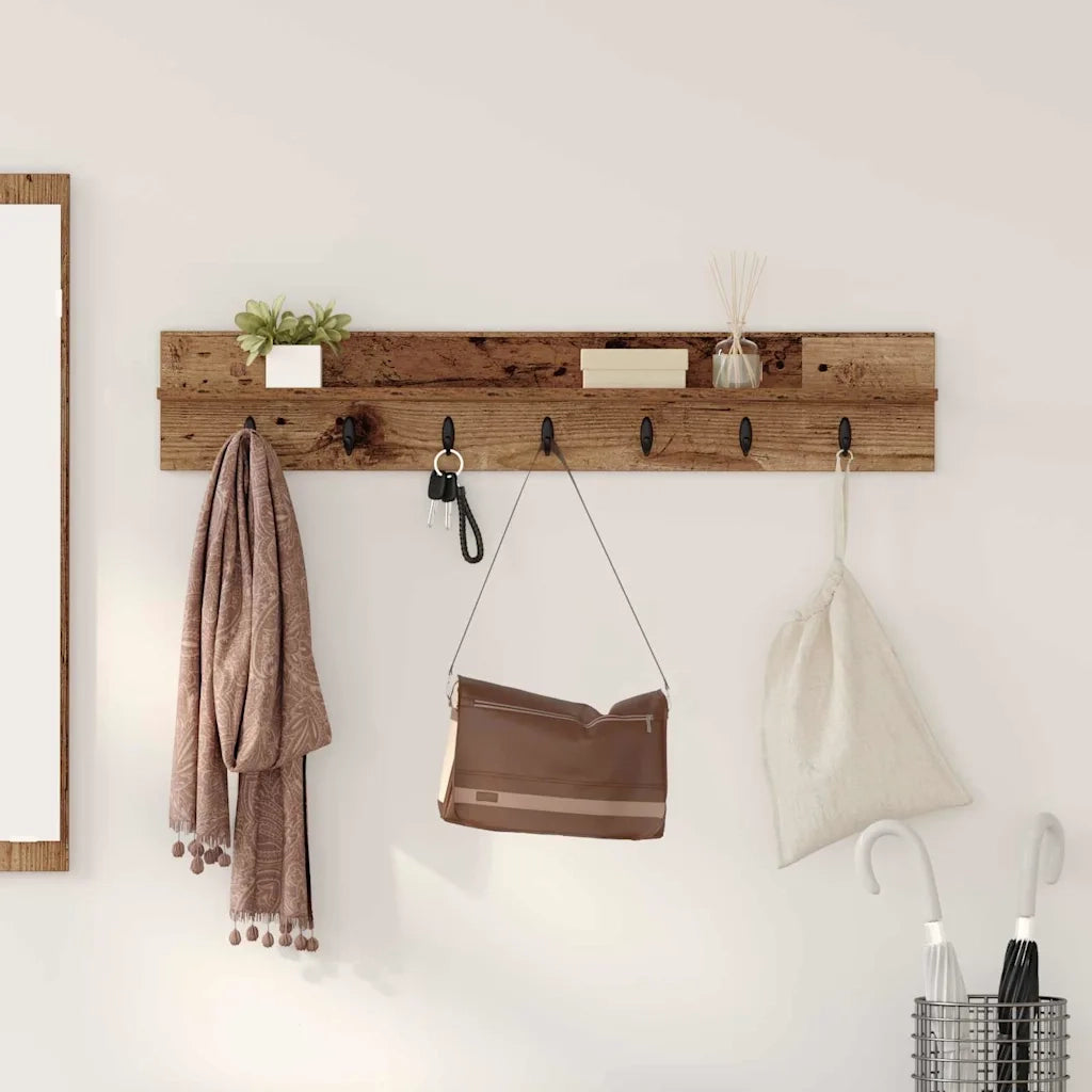 Appendiabiti a muro Legno vecchio 100 x 10,5 x 18 cm CFW8956197