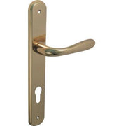 MANIGLIA GOCCIA OTTONE PLACCA FORO SAGOMATO - ZAMA OTTONE LUCIDO Q8 I.MM 90 CF=PZ 2- 1 confezioni