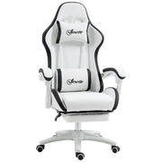 Sedia Gaming ¨C zephmum ¨C Bianco e Nero, Schienale Regolabile, 65x65x121-129 cm