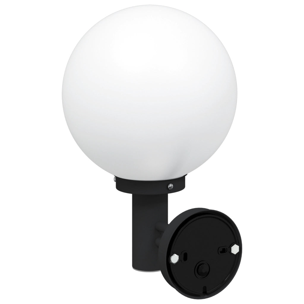 Luci da Parete da Esterno con Sensore 2 pz Acciaio Inossidabile Nero IP44