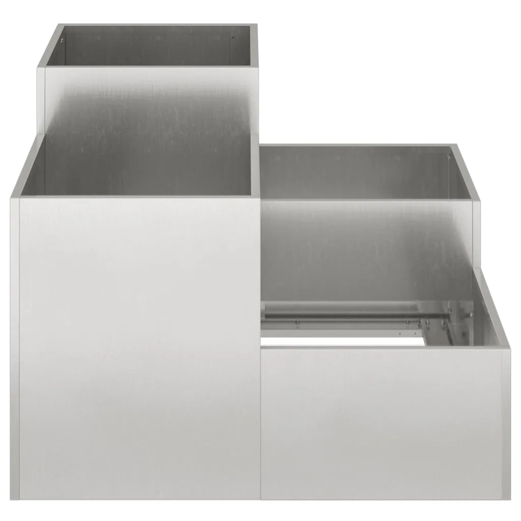 Vaso da giardino Argento 80 x 80 x 60 cm Acciaio inossidabile