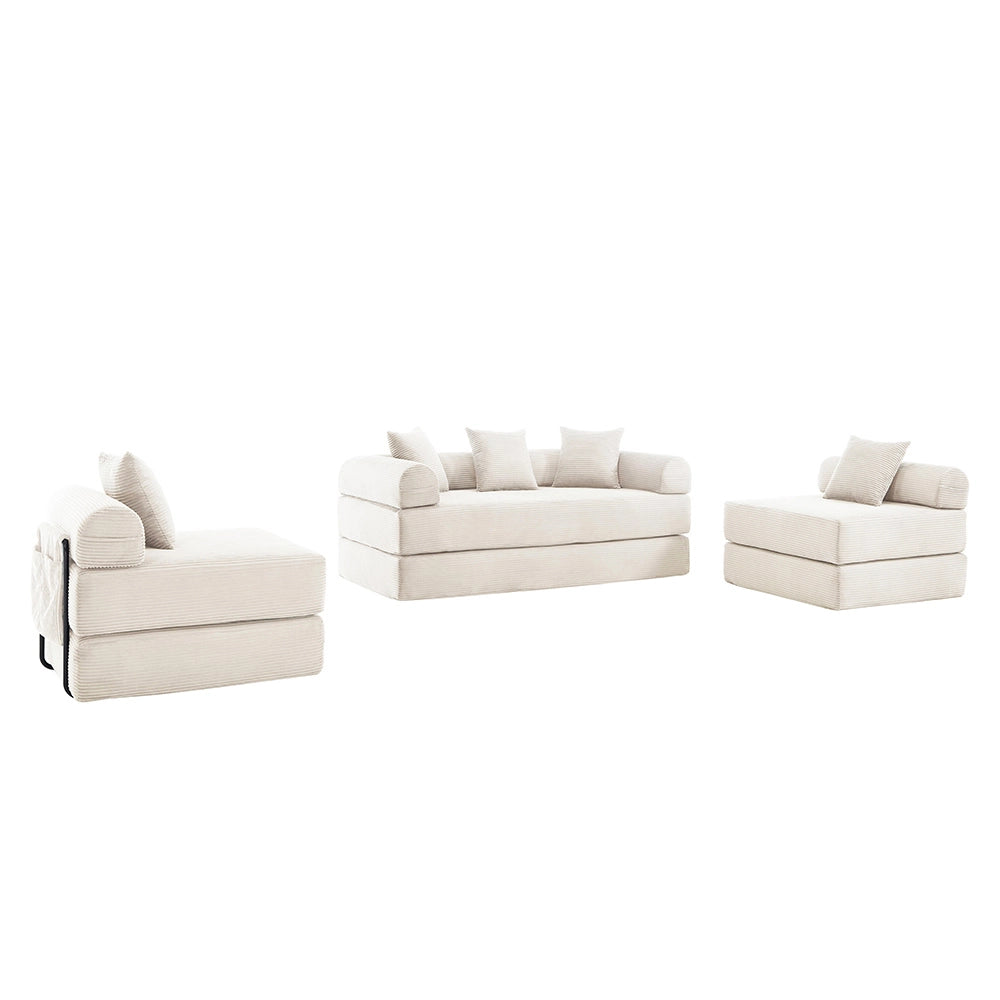 Divano modulare familiare - Xylo - Con contenitore, imballo sottovuoto, beige