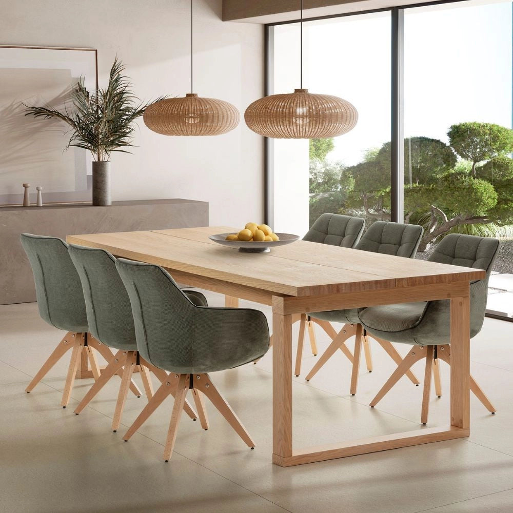 Tavolo rettangolare fisso Rina 220x100x76H colore rovere