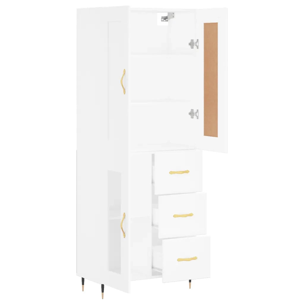 Credenza Bianca 69,5x34x180 cm in Legno Multistrato 3199921