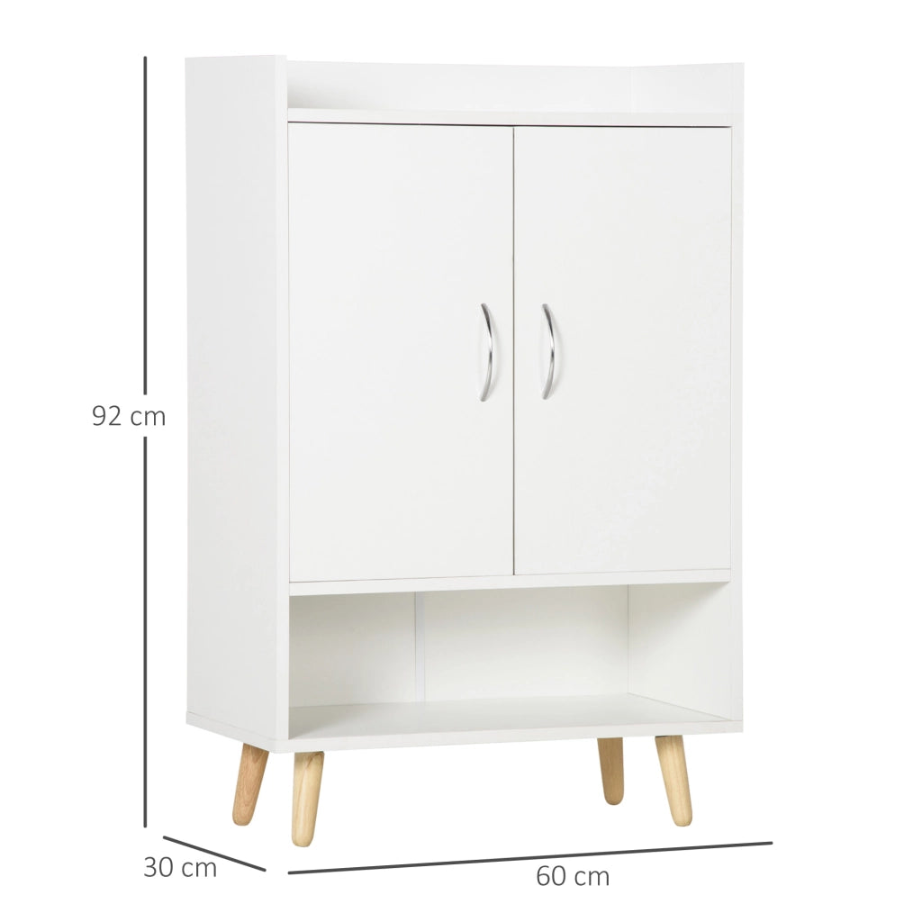 Scarpiera in Legno Bianco con Ripiano Aperto ¨C zephmum ¨C 60x30x92cm