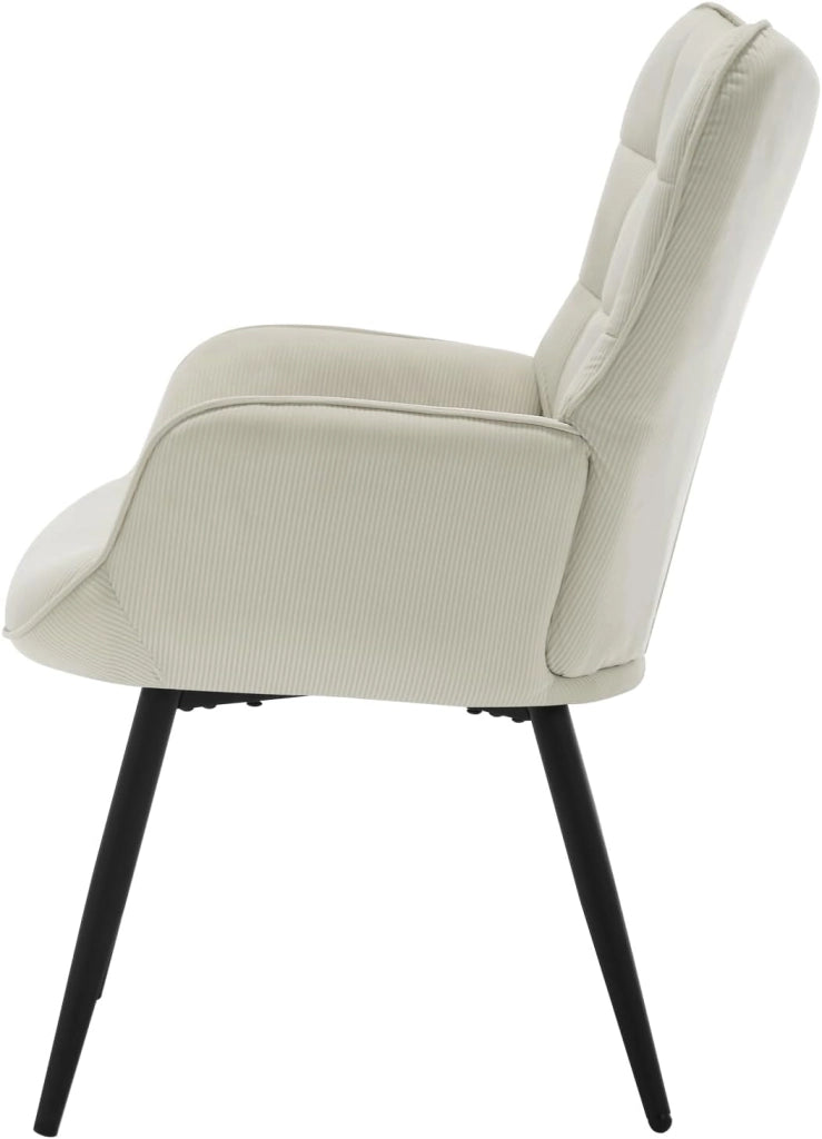 Poltrona Relax ad Ala, Poltrona Salotto Braccioli Alti, Sedia Poltrona per Camera da Letto, Soggiorno, Sedile in Velluto a Coste, Gambe in Metallo, Motivi a Quadri, Grigio Scuro, SKS31dgr