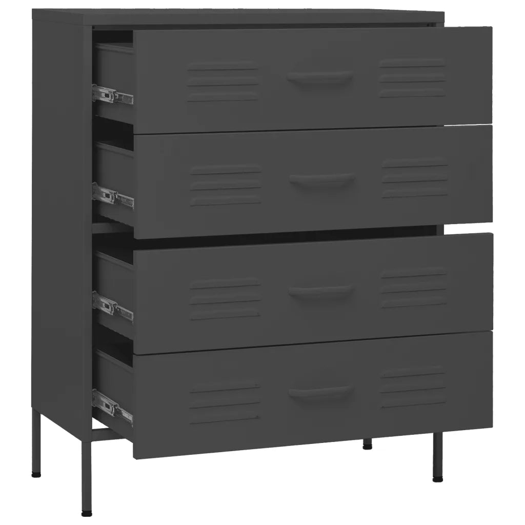 Cassettiera Antracite 80x35x101,5 cm in Acciaio 336204