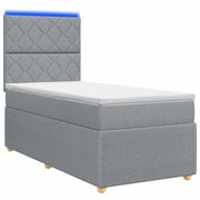 Letto Box Spring LED con Materasso Grigio Chiaro 80 x 200 cm 3455734