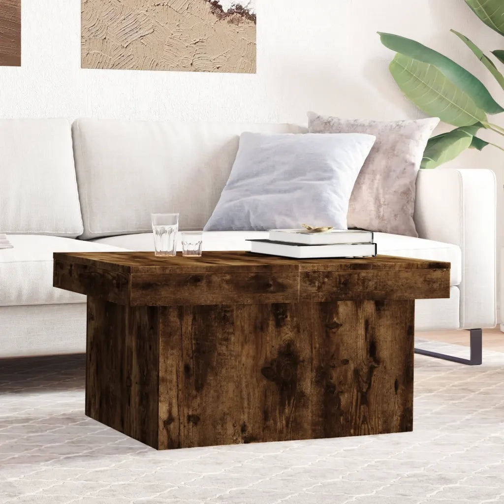 Tavolino da Salotto-Tavolino da soggiorno-Tavolo Rovere Fumo 100x55x40 cm Legno Multistrato