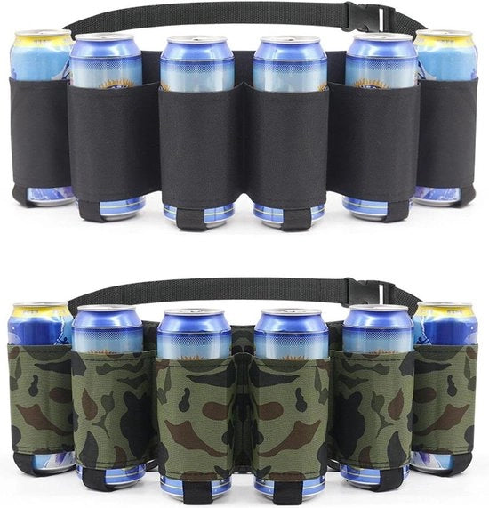 Due contenitori per birra a forma di jetpack per uomo - attrezzatura per campeggio - contenitore portatile per bottiglia o bicchiere.