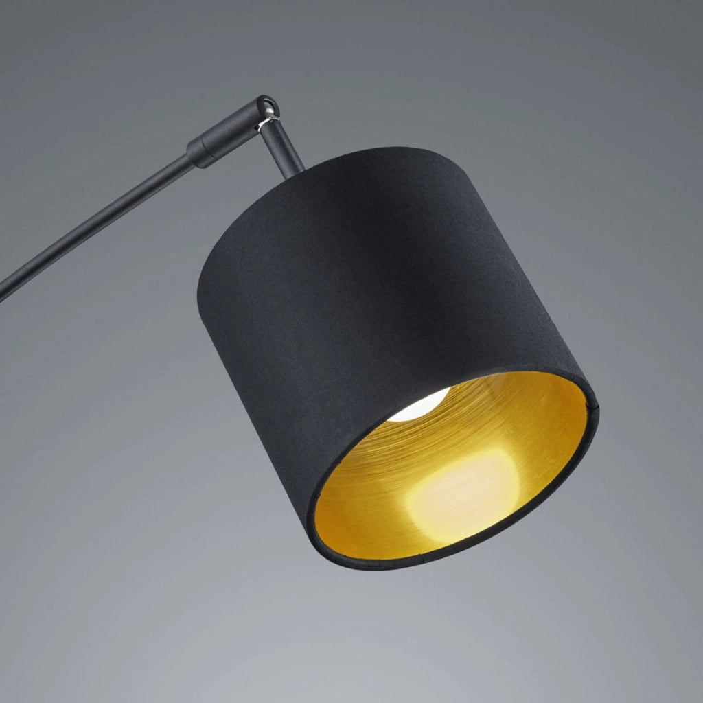 Lampada da terra ad arco Tommy nera oro 5 luci 200cm RL
