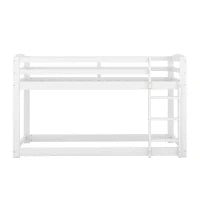 Letto a castello per bambini 6+ anni, 90x200 cm, struttura in legno, senza materasso, Bianco