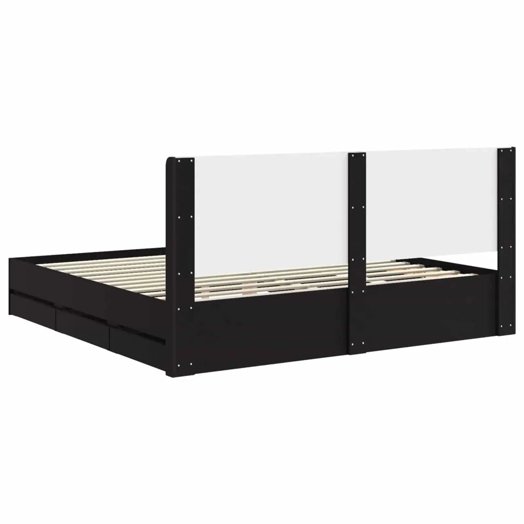 Struttura del letto con stoccaggio e testata Nero 180 x 200 cm 3413924
