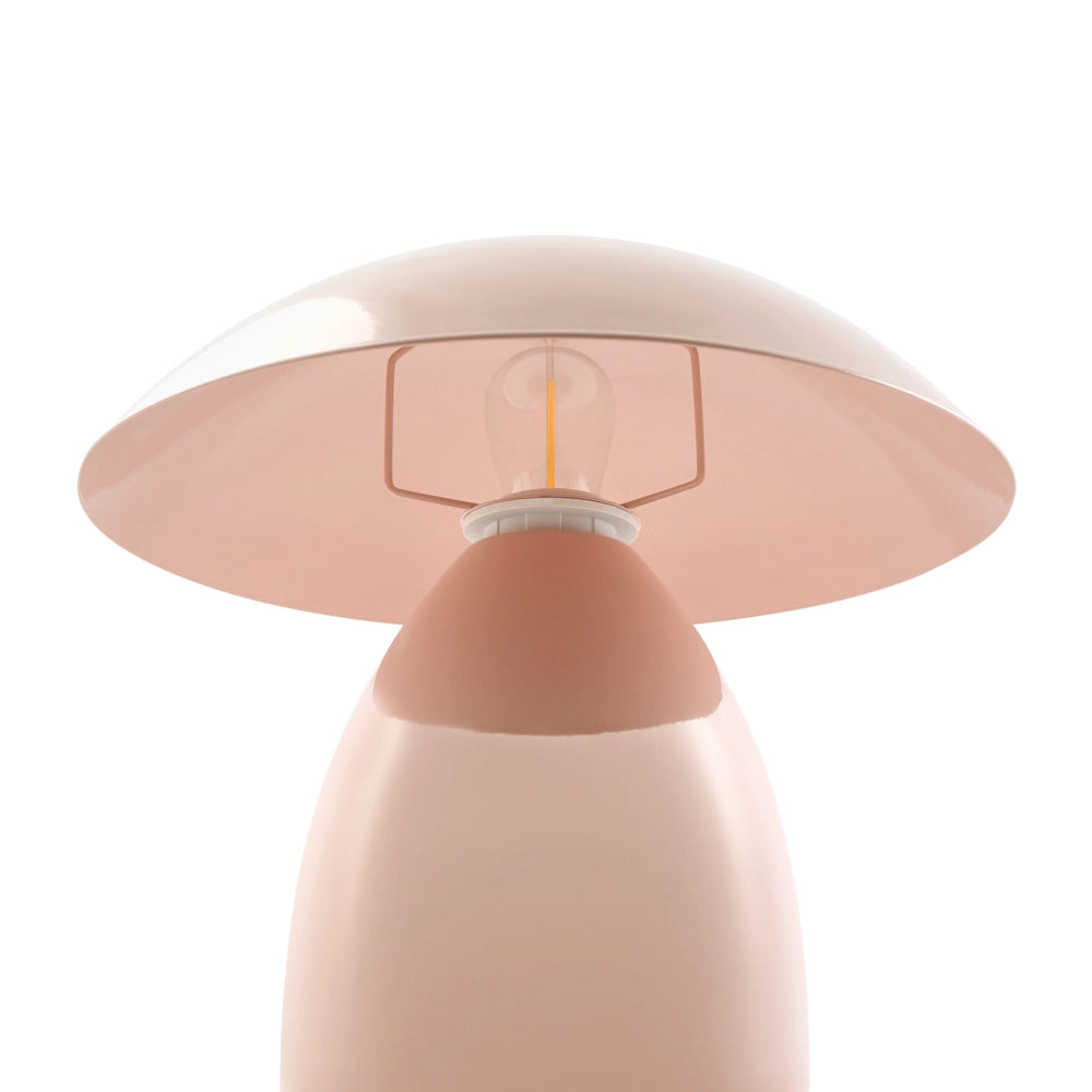 Lampada da tavolo rosa pastello con base in ferro 30 cm a una luce design moderno accessori per il soggiorno