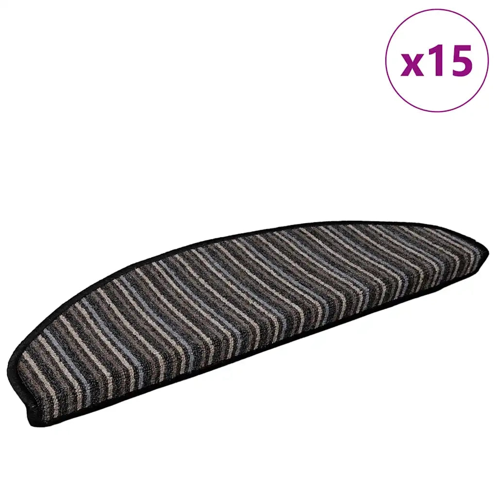 Tappetini per scale autoadesivi 15 pcs Antracite 65 x 21 x 4 cm 42011443