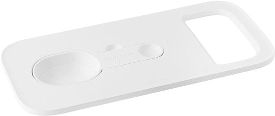 Accessorio 4 in 1 per contenitori CUBE, con cucchiaio, compatibile con contenitori CUBE da 2M/3M, in plastica BPA-free, bianco