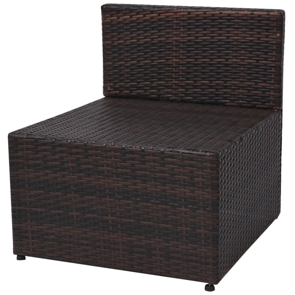 Set Divani da Giardino 5 pz | Set Salotto da Giardino con Cuscini in Polyrattan Marrone