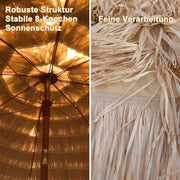 Parasole Esterni di Stile Hawaiiano per Spiaggia e Giardino, Impermeabile e con Protezione UV, 3.0m di Diametro