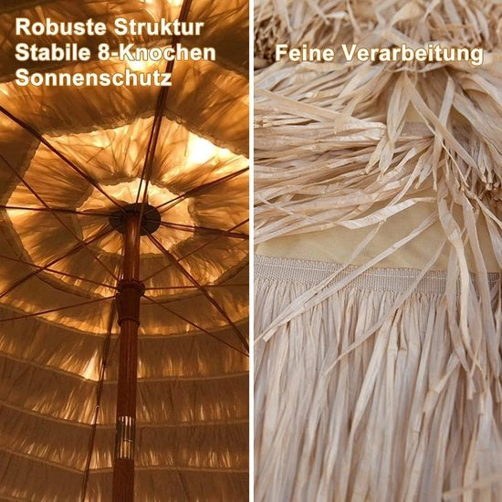 Parasole Esterni di Stile Hawaiiano per Spiaggia e Giardino, Impermeabile e con Protezione UV, 3.0m di Diametro
