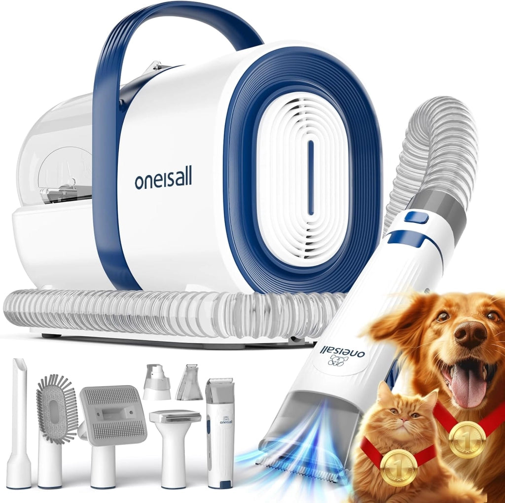 toelettatura e aspirazione a Vuoto per Animali Domestici, Tosatrice per Cani e Gatto Pelo Lungo Professionale, 7 Strumenti per la toelettatura Per la depilazione di cani e gatti (1,5L)