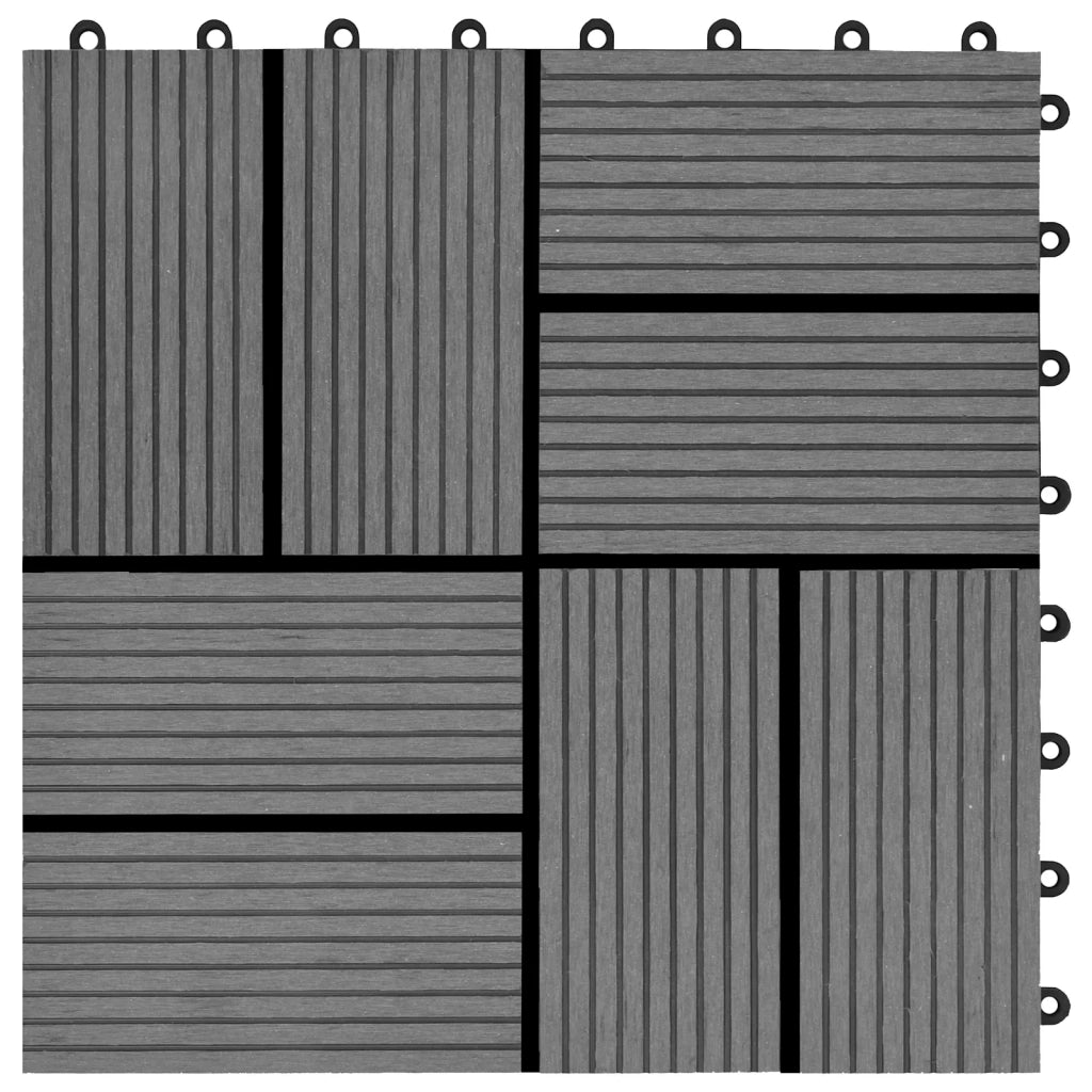 Piastrella per Decking 22 pz Grigio 30 x 30 cm WPC CFW2518806