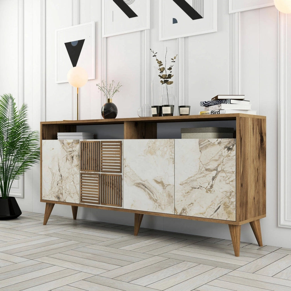 Madia Benjamin, Credenza Cassetti, 160x35x78h cm Marrone Noce