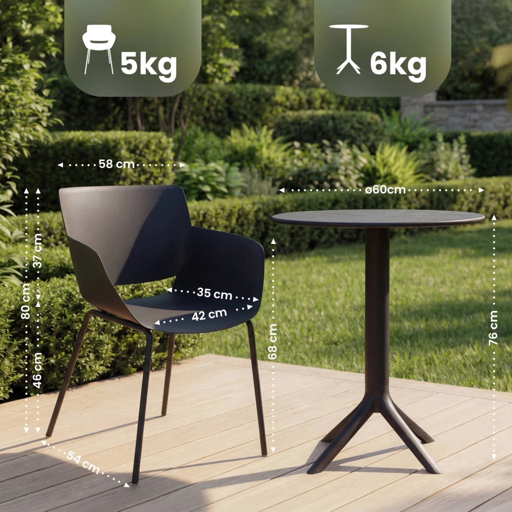 Set di mobili da giardino Siora con 2 sedie 1