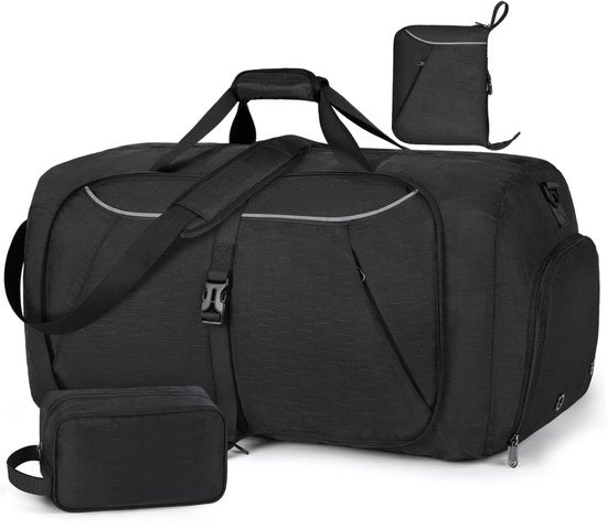 Borsa Sportiva Opvoucabile 65L - Impermeabile - con Tasca per Scarpe - Leggera - Grande