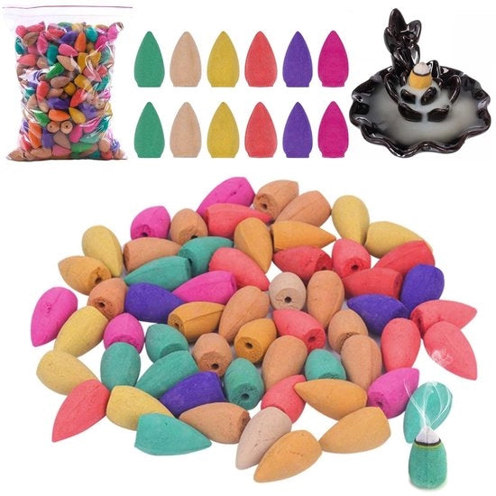 Collezione di Candelotti di Incenso 400 Pezzi - Incenso di Ritorno - Aromi Naturali - Manufatti a mano - Mix Colorato - Purificatore dell'Aria