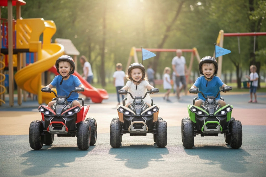 Quad Elettrico per Bambini ATV Safari Gold 24V fino a 60 kg con Telecomando Beige