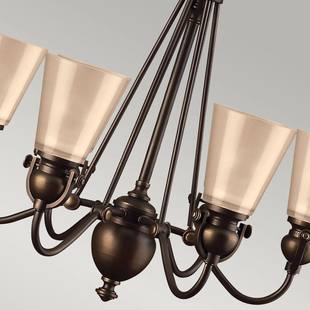 Lampadario antico bronzo Mayflower 6xE27 60W Hinkley
