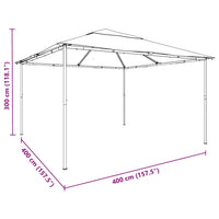 Gazebo da Giardino 4x4x3 m Antracite 180 g/m² 312238