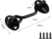 3 pollici di privacy, catena e occhiello per porta di garage, catena di sicurezza per porta di garage, serratura per porta di garage, catena per finestra, catena per porta, catena per finestra, porta di garage, porta di casa (lot da 2) - nero - 7,62 cm