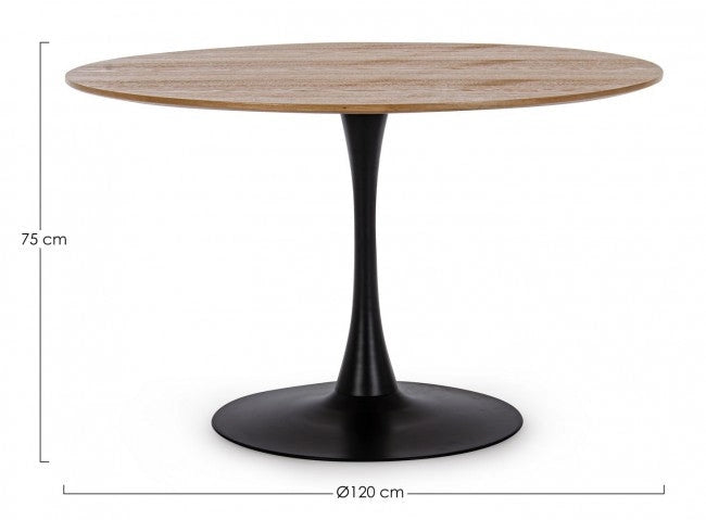 Tavolo Ø120x75h cm Bloom Top Veneer