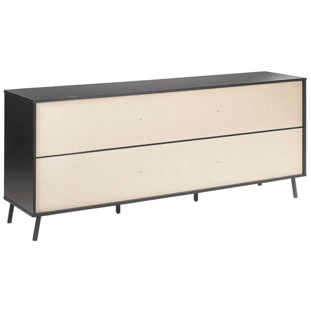 Madia credenza Effetto Cemento con Gambe in Metallo Nero 2 Armadi 3 Cassetti Design Industriale