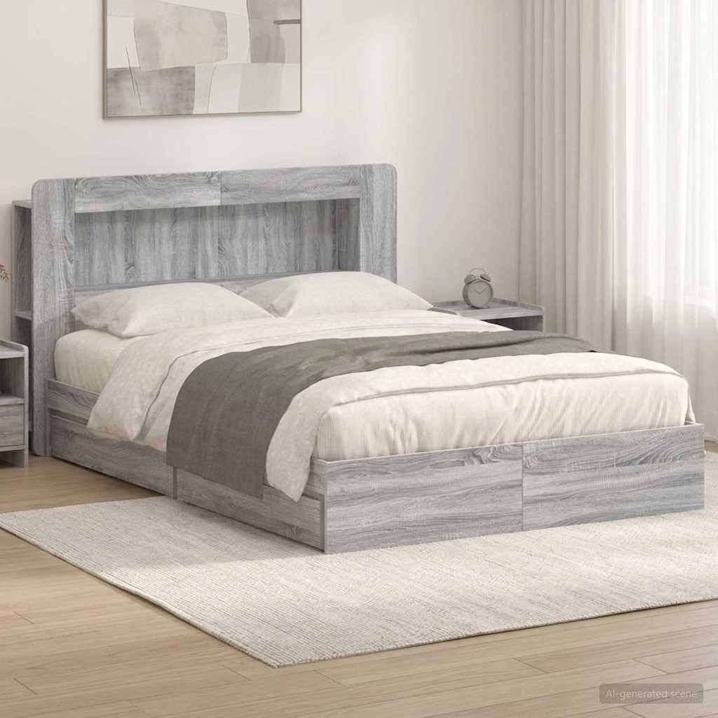 Telaio del letto con storage Sonoma grigio 140 x 200 cm 3433662