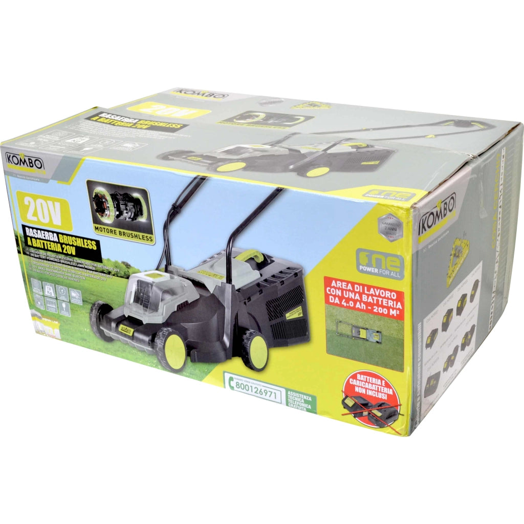 Rasaerba Brushless a Batteria 20 V Taglio 33cm con batteria 4.0AH